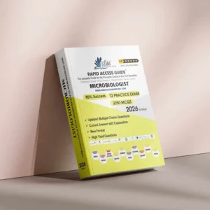 Microbiologist Prometric exam preparation book 2026 by Rapid Access Guide, featuring microbiology MCQs, practice exams, updated explanations, and coverage for DHA, MOH, DOH HAAD, DHCC, OMSB, SCFHS, QCHP, and NHRA